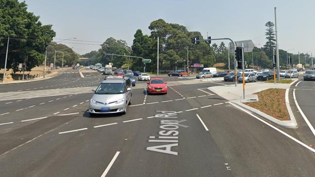 The corner of Alison Rd and Anzac Pde, Kensington, where Joel Healy allegedly hit two cars in quick succession. Picture: Google