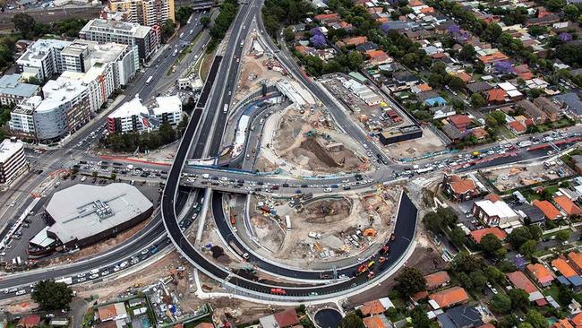 The bridge and interchange at Concord. Picture: WestConnex