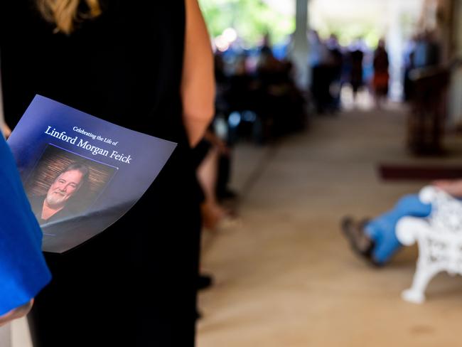Hundreds attended the funeral service for Nightcliff Friendly Grocer owner Linford Feick on Wednesday, May 7 at Resthaven Chapel. Picture: Pema Tamang Pakhrin