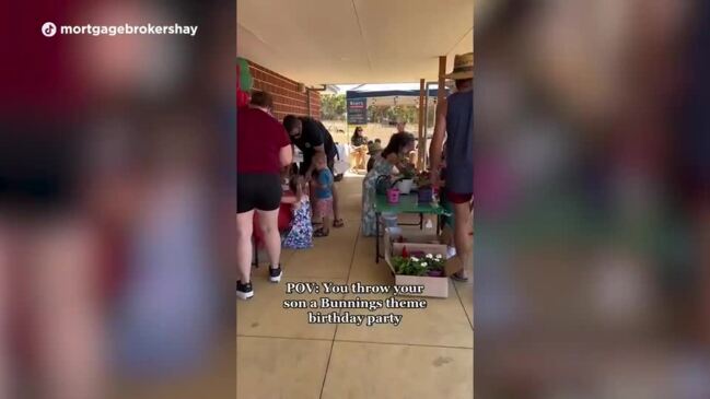 TikTok shows epic themed party for their Bunnings-obsessed son's third birthday