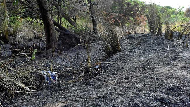 Gympie firefighters were called to a grass fire at 'The Sands' on Tuesday night. Picture: Frances Klein