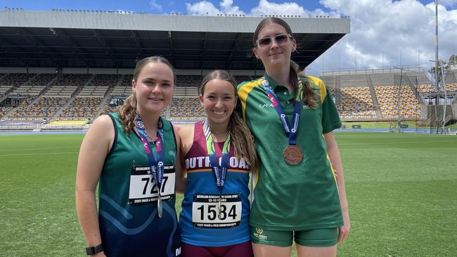 Jayln South, middle, who edged out Sophie Foran, Jayln South and Phoenix Mackay recently.