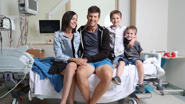 Talitha Sawley with her husband Timothy and their children Josh, 7, and Jake, 5. Picture: David Swift.