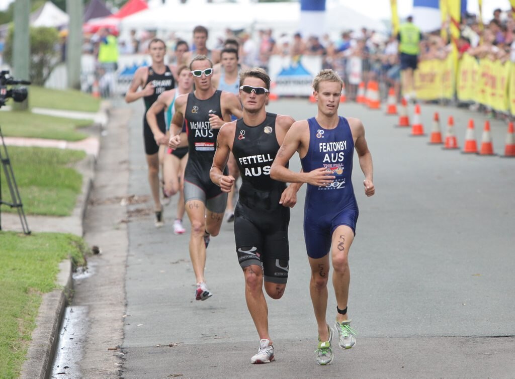 Caloundra Triathlon, Golden Beach. Jesse Featonby in the run. Photo: Cade Mooney / Sunshine Coast Daily. Picture: Cade Mooney