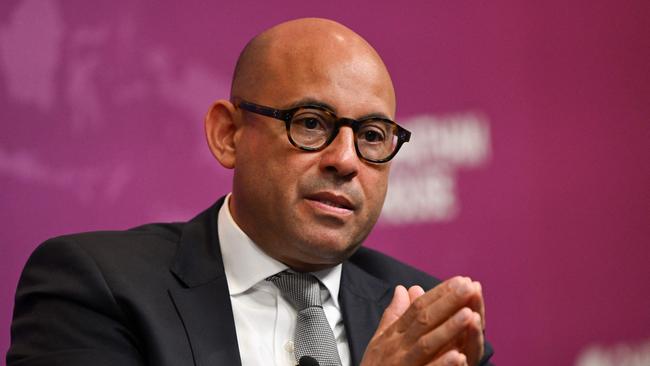 Simon Stiell on stage at Chatham House, in London. Picture: AFP