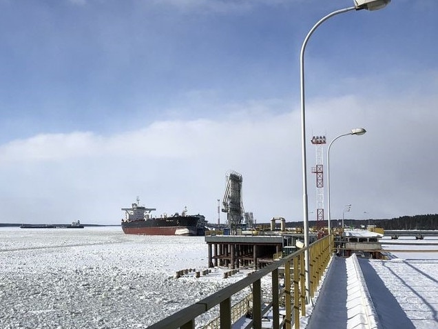 Russian oil-exporting facilities at the port of Primorsk on the Baltic Sea. Picture: Reuters