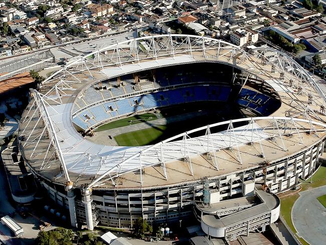 FILE - AUGUST 4, 2015: With one year to go before the start of the 2016 Summer Olympics, host city Rio de Janeiro continues to prepare. RIO DE JANEIRO, BRAZIL - JULY 21: Aerial view of Olympic Stadium with nearly one year to go to the Rio 2016 Olympic Games on July 21, 2015 in Rio de Janeiro, Brazil. The stadium will host the athletics competition during the Rio 2016 Olympic Games. (Photo by Matthew Stockman/Getty Images)