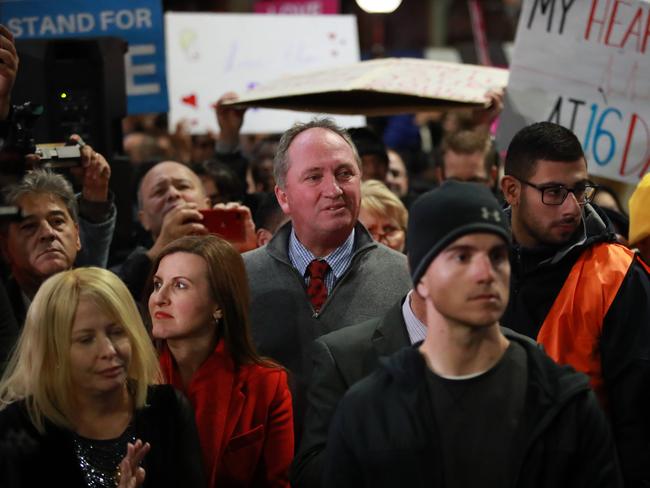 Barnaby Joyce during a rally against the Reproductive Health Care Reform Bill 2019, in Martin Place, on the day it is introduced in the NSW Legislative Council.Picture:Justin Lloyd.