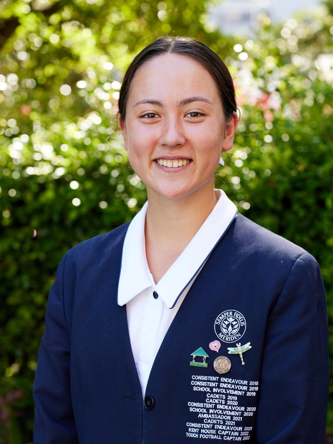 Adelaide Loane, house captain and cadet.