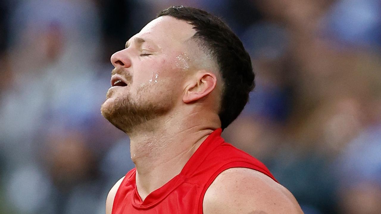 Melbourne coach Simon Goodwin has come to the defence of Demons backman Steven May after he was fined for staging. Picture: Michael Willson / Getty Images