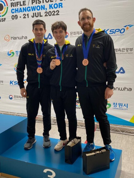 The Australian men's rifle team that won bronze. Photo: Shooting Australia.