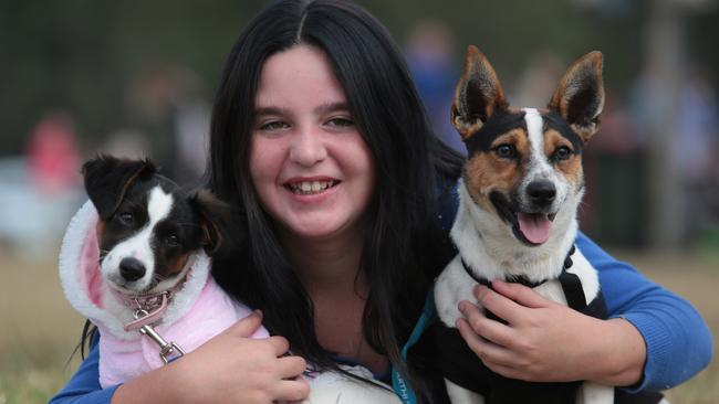 Presilla Gurney from Camden with Romeo and Juliet at last year’s Paws in the Park. Picture: Robert Pozo