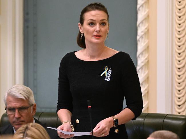 Youth Justice Minister Leanne Linard in Question Time on Thursday. Picture: Dan Peled/NCA NewsWire