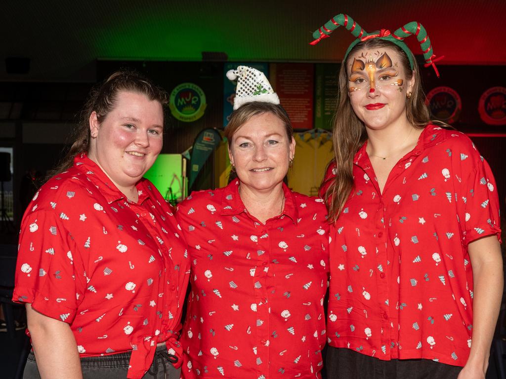 Alysha, Michelle and Courtney at Christmas Carols Hosted by Sarina Surf Lifesaving Club Saturday 21 December 2024 Picture:Michaela Harlow