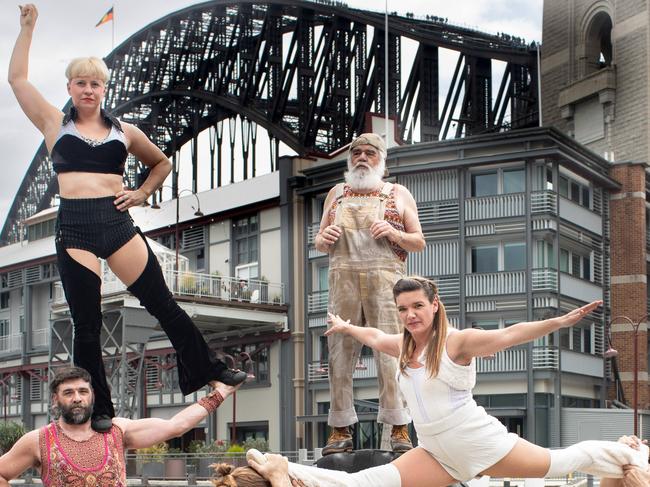 03/01/25. The Weekend Telegraph. News. Pics by Julian Andrews.Sydney Festival opening promo with performers from 'Animal' by QuebecÃs infectious and high-energy Cirque Alfonse performing tricks at Dawes Point.Cirque Alfonse is an intergenerational rural-raised circus collective set to bring daring acrobatics, juggling (everything from eggs to giant cowbells), tap dancing, and even a tractor doing wheelies, to Parramatta's Riverside Theatres from 3-12 January.