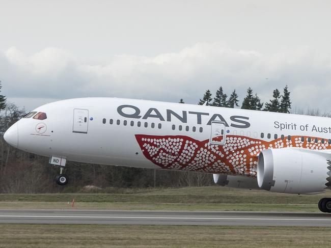 Qantas Dreamliner VH-ZND on a test flight in Seattle. It will be officially launched in Alice Springs on March 2, 2018. Picture: SUPPLIED/QANTAS