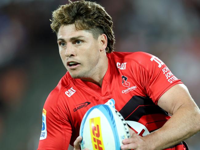 HAMILTON, NEW ZEALAND - FEBRUARY 21: James O'Connor of the Crusaders during the round two Super Rugby Pacific match between Chiefs and Crusaders at FMG Stadium, on February 21, 2025, in Hamilton, New Zealand. (Photo by Phil Walter/Getty Images)