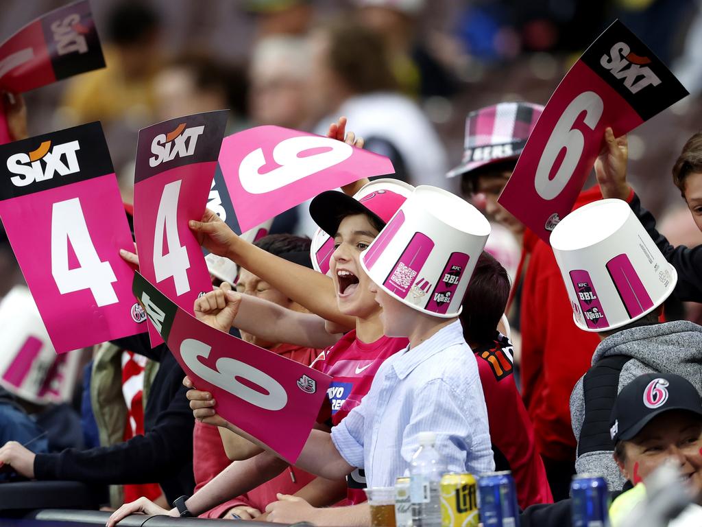 Sydney Sixers fans at the SCG. Picture: Phil Hillyard