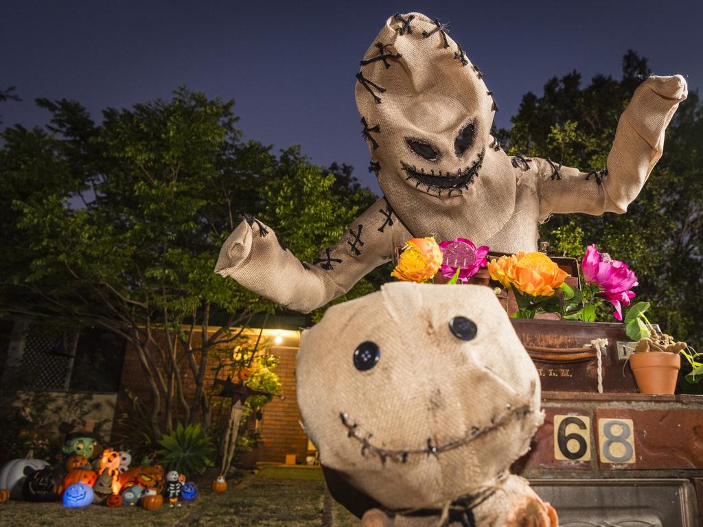 Tiffany Crosbie dressed in an Oogie Boogie costume she made herself at her Wilsonton Heights Halloween scare house. Picture: Kevin Farmer