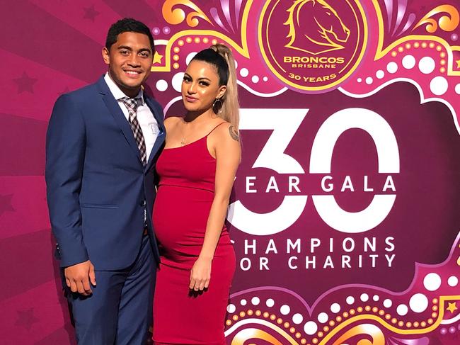 Proud parents Anthony Milford and partner Miri Fa’i.