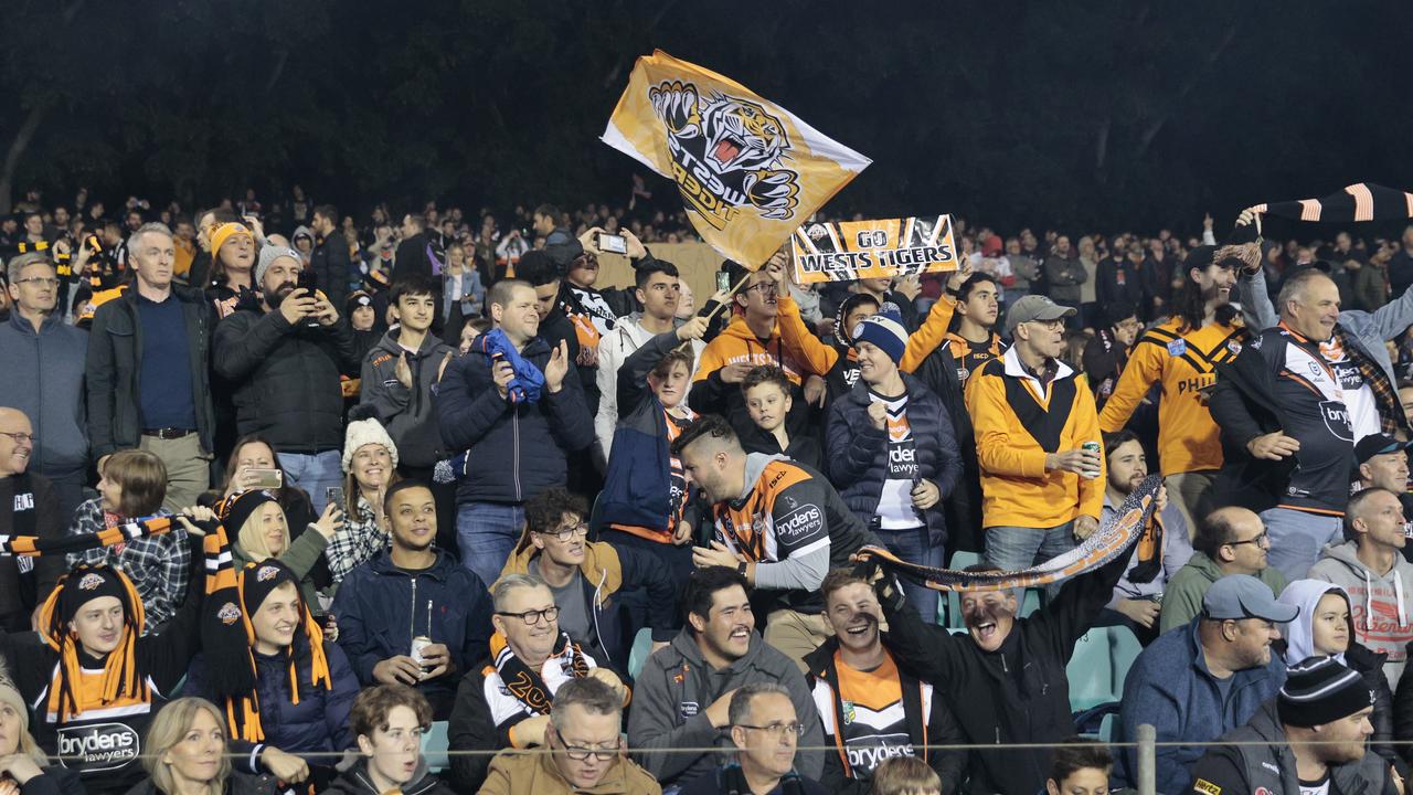 The Wests Tigers fans enjoyed their side getting up over the Panthers. (Photo by Mark Evans/Getty Images)