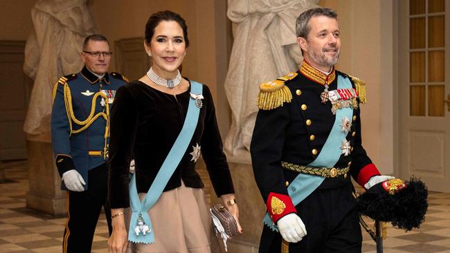 Crown Prince Frederik of Denmark and Crown Princess Mary arrive for the New Year’s Cure event at Christiansborg Castle on Friday. Picture: AFP