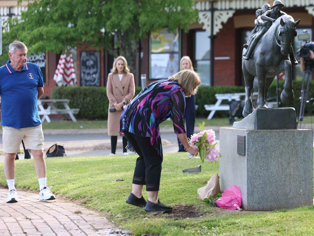 People are leaving flowers at The Royal Daylesford Hotel. Picture: Brendan Beckett