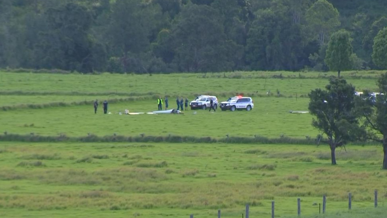 There were grave concerns for the safety of two people after the mid-air crash. Picture: Channel 7