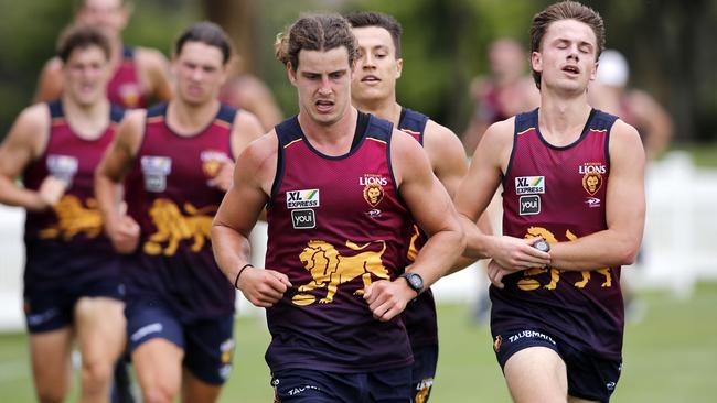 Jarrod Berry leads a time-trial in an early pre-season training run. Picture: Josh Woning