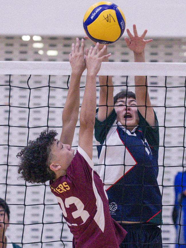 The Australian Volleyball Schools Cup is being played at the Gold Coast Sports and Leisure Centre in Carrara. Picture: Glenn Campbell