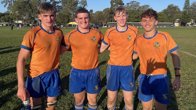 Marist Ashgrove First XV victors, captain Seb Gardiner, No.8 toughman Elliot Aldridge, three try fullback Ollie Millard and elite winger Liam Rice.