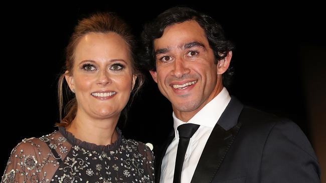 Johnathan Thurston and his wife Samantha Lynch arrive at the 2018 Dally M Awards. Photo by Cameron Spencer/Getty Images.