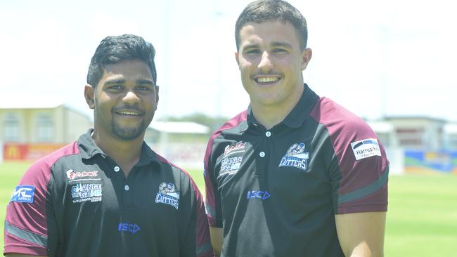 Mackay Cutters players Rayden Burns and Joshua Smith.