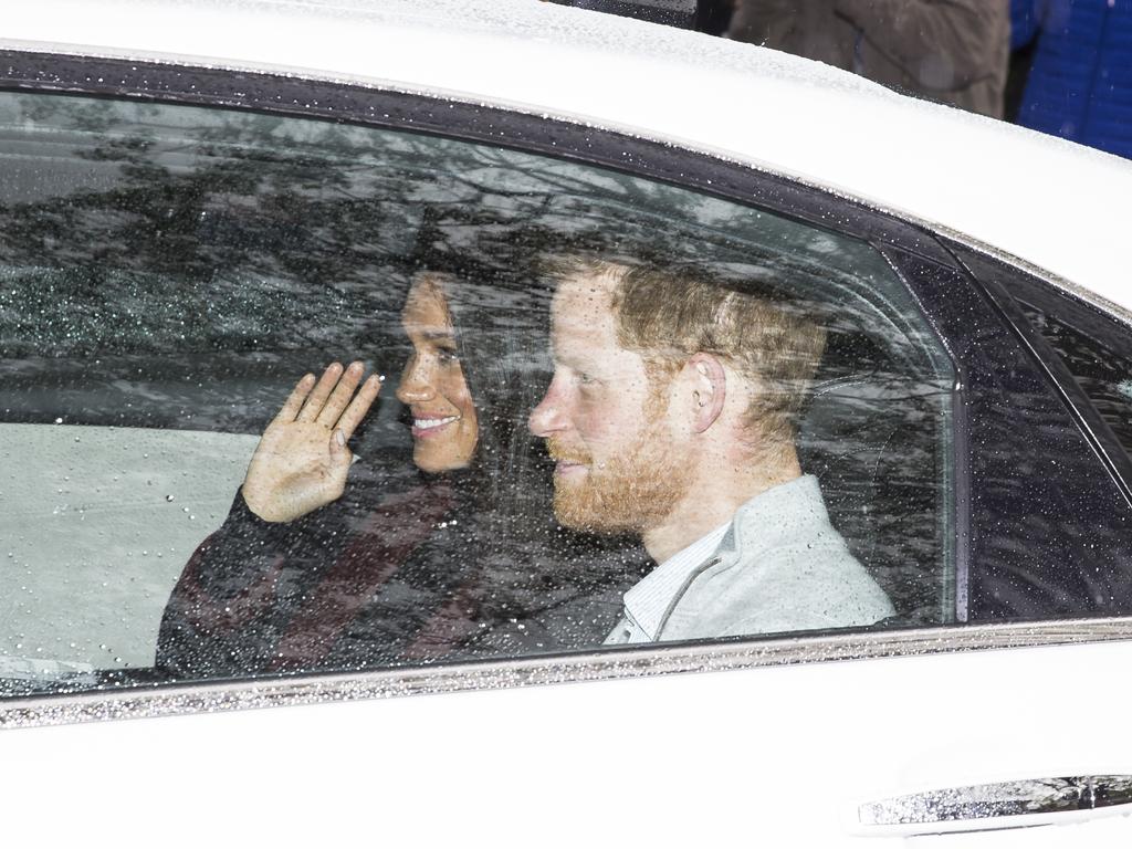 Prince Harry and Meghan Markle arrive at Admiralty House in Kirribilli, Sydney. Picture: Dylan Robinson