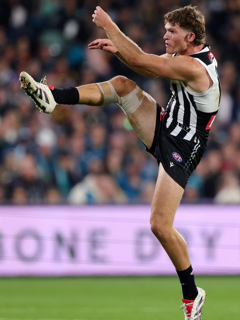 Mitch Georgiades is a favourite of Gen Z Power fan Jack Runner, 16. Picture: Sarah Reed/AFL Photos via Getty Images