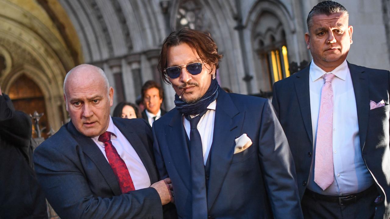 Johnny Depp is seen leaving the Royal Courts of Justice on February 26, 2020 in London. Picture: Peter Summers/Getty Images