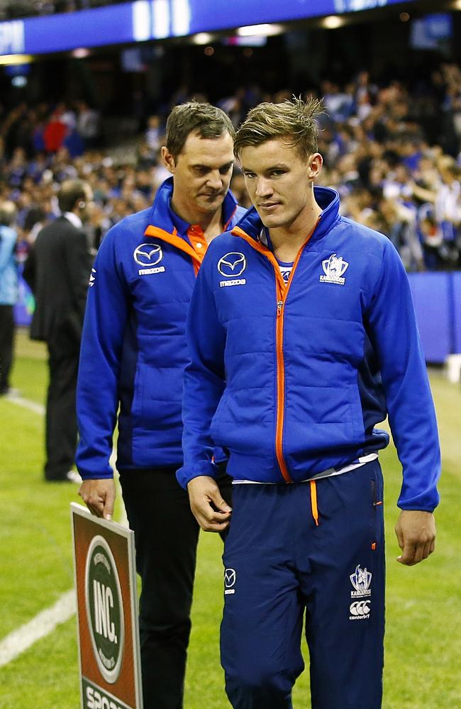 Kayne Turner after injuring his hamstring in Round 6. Picture: Wayne Ludbey