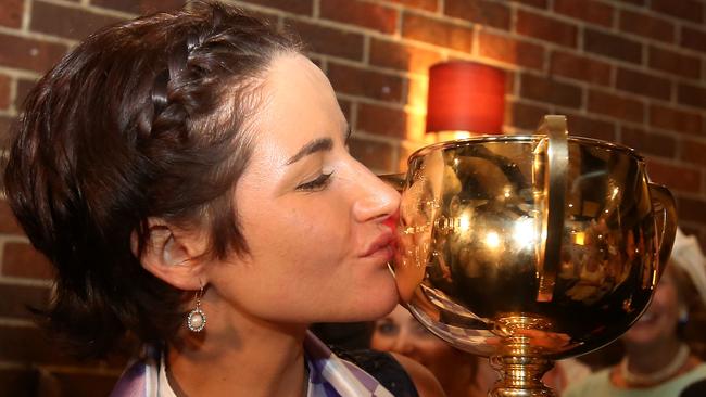 Melbourne Cup winner Michelle Payne at last night’s After Party at the Emerald Hotel in South Melbourne. Picture Yuri Kouzmin.