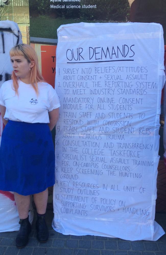 The students’ list of demands has been put forth to the university. Picture: Nina Dillon Britton