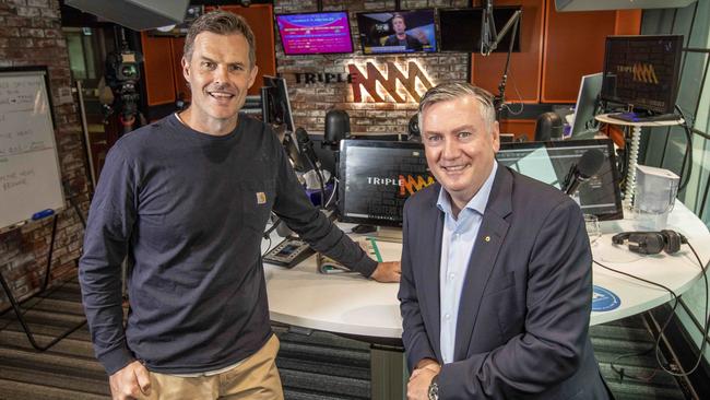 Luke Darcy and Eddie McGuire both quit Triple M radio. Picture: Tim Carrafa