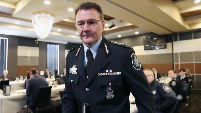 Australian Federal Police Commissioner Reece Kershaw at the National Press Club in Canberra. Picture Gary Ramage