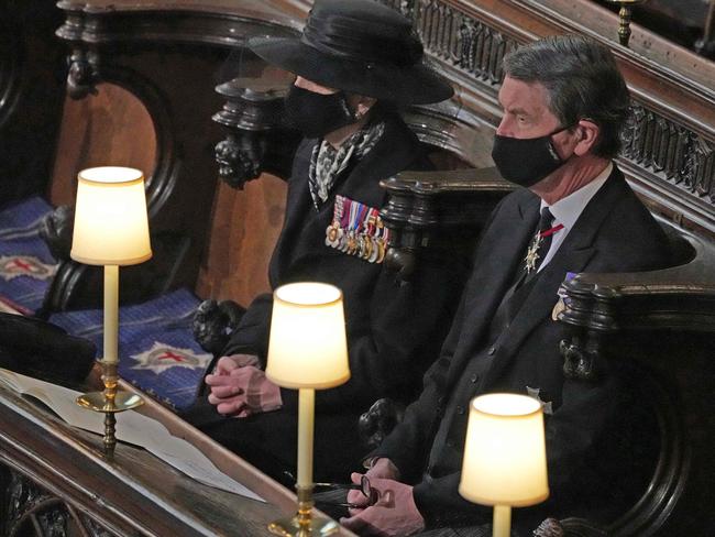 Princess Anne with her husband, Vice Admiral Sir Timothy Laurence. Picture: AFP