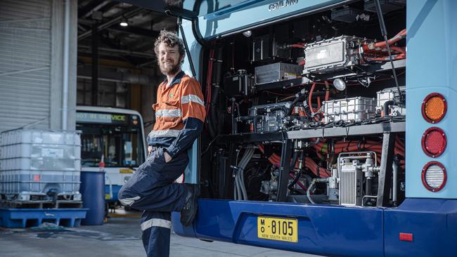 The new electric buses at the Leichhardt Depot (Picture: Flavio Brancaleone)