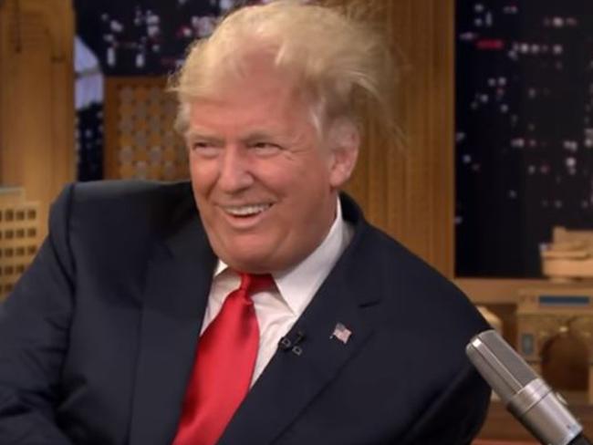 The end result as Donald Trump played along with Jimmy Fallon’s joke.