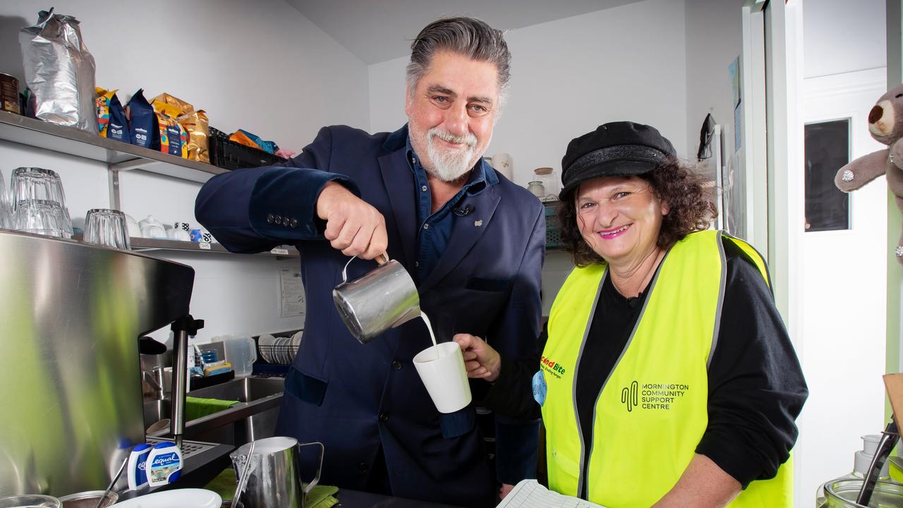 Matt Preston and Rosie Italiano help out at Mornington Community Support Centre cafe. Picture: Rebecca Michael