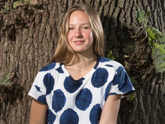 Portraits of Tanisha Ivanoff, 14,  who wants girls not to be be obssessed with body image but to be fit and healthy, pictured at home in Lindfield on December 8th 2017. (AAP Image / Julian Andrews).