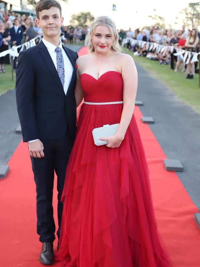 Georgia Stanton and Casey Hughes at the James Nash State High School formal 2022.