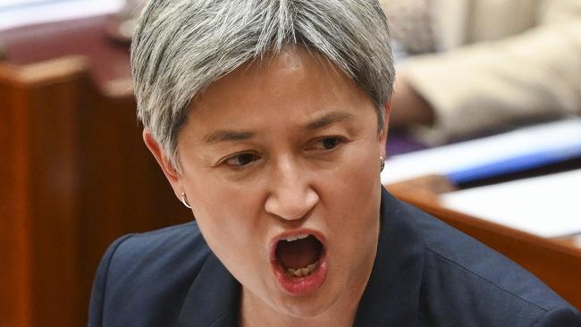 CANBERRA, AUSTRALIA, NewsWire Photos. NOVEMBER 9, 2023: Senator Penny Wong during Question Time in the Senate at Parliament House in Canberra. Picture: NCA NewsWire / Martin Ollman