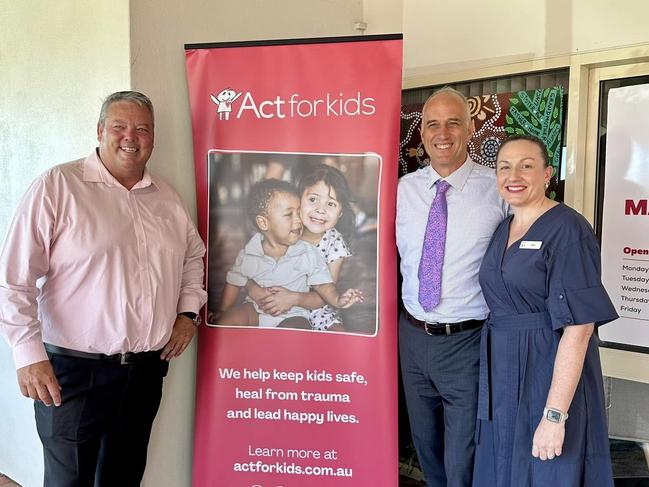 Andrew Willcox MP and Nigel Dalton MP were there with Act for Kids Director of Family Support Services Northern Julie Inskip to welcome the new Paget facility , March 7, 2025. Photo: Melanie Whiting