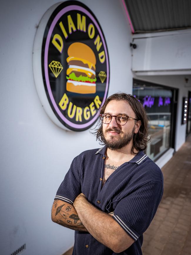 Josh Rivers at his new Diamond Burger joint in Glenunga. Picture: Tom Huntley